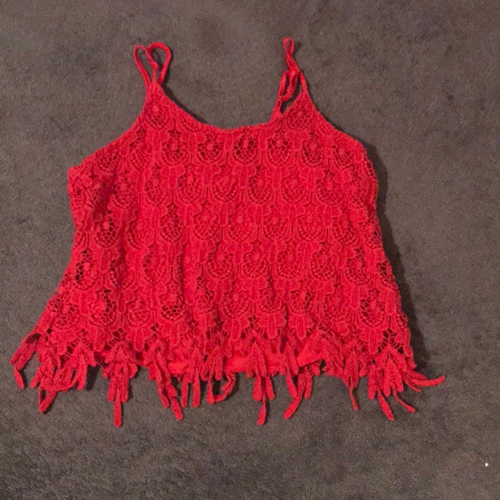 Red crop top